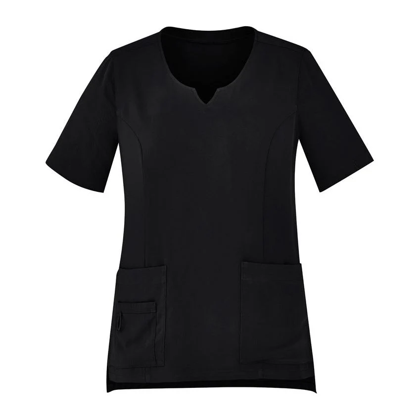 Biz Care Womens Tailored Fit Round Neck Scrub Top (CST942LS) - Image 4