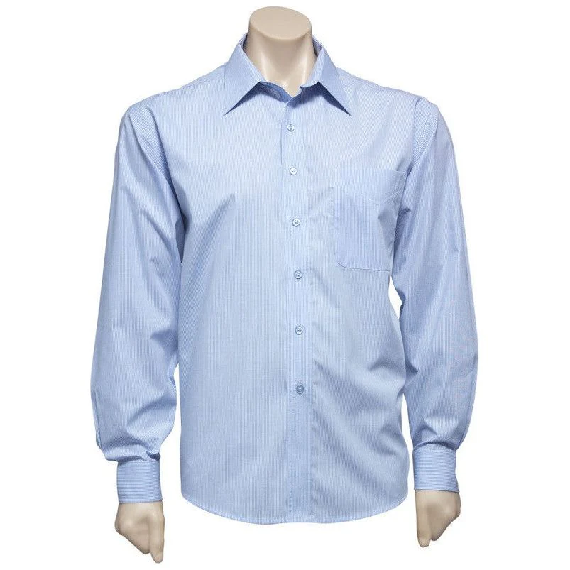 Biz Collection Micro Check Mens Long Sleeve Shirt (SH816) - Image 2