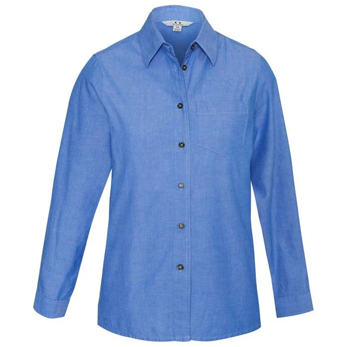 Biz Collection Womens Wrinkle Free Chambray Long Sleeve Shirt (LB6201)