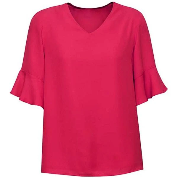 Biz Corporates Womens Aria Fluted Sleeve Blouse (RB966LS) - Image 3