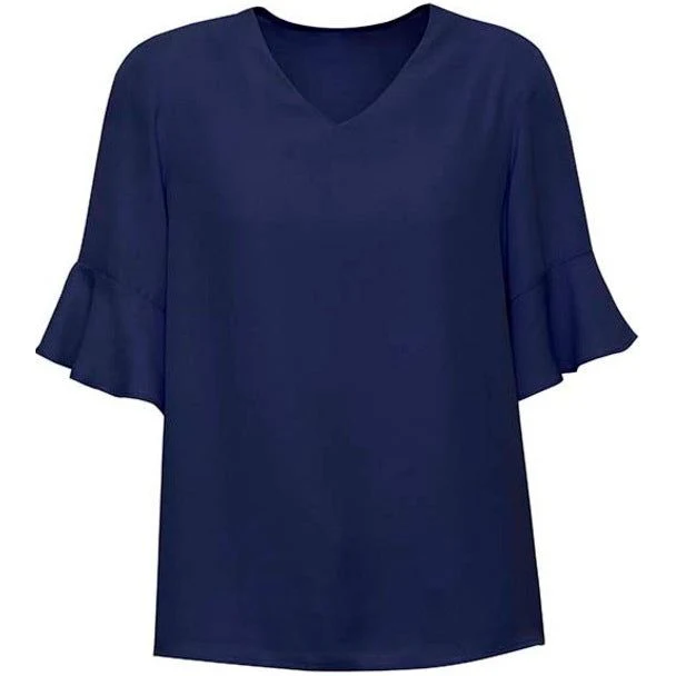 Biz Corporates Womens Aria Fluted Sleeve Blouse (RB966LS) - Image 5
