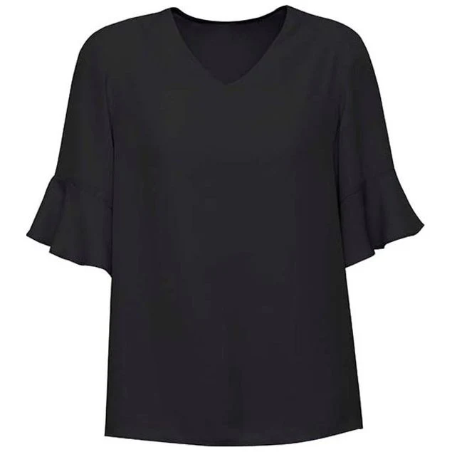 Biz Corporates Womens Aria Fluted Sleeve Blouse (RB966LS) - Image 7