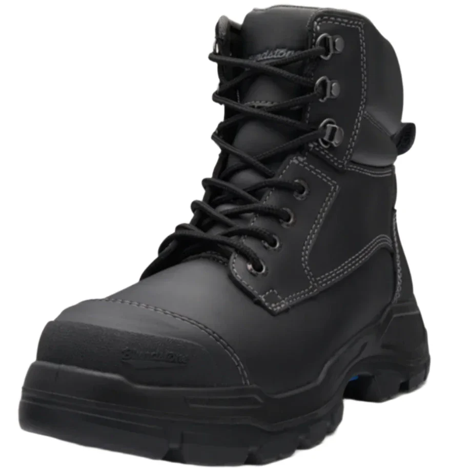Blundstone Rotoflex Black Water Resistant Platinum Leather 150mm Zip Sided Steel Cap Safety Boot (9061) - Image 3