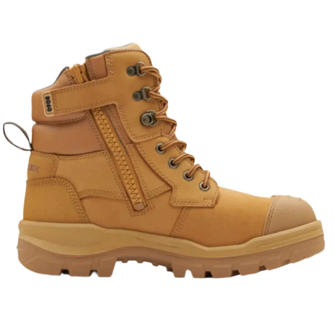 Blundstone Rotoflex Wheat Water Resistant Nubuck 150mm Zip Sided Steel Cap Safety Boot (8060) - Image 4