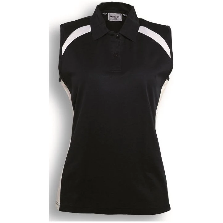 Bocini Team Essentials-Ladies Sleeveless Contrast Polo (CP0931)