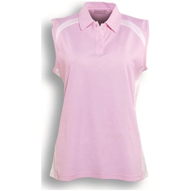 Bocini Team Essentials-Ladies Sleeveless Contrast Polo (CP0931) - Image 3