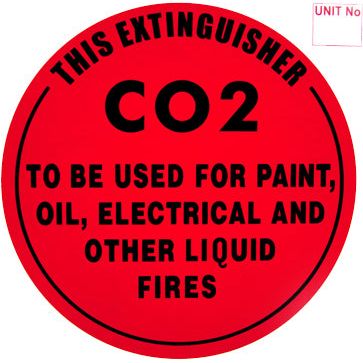 CO2 - Extinguisher Identification Sign (193mm x 193mm) - Pack of 10 (CO2S-UV)