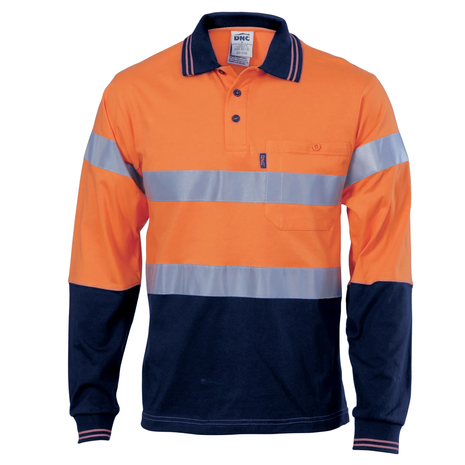 DNC Cool-Breeze Cotton Jersey Polo With CSR R/Tape - Long Sleeve (3916)