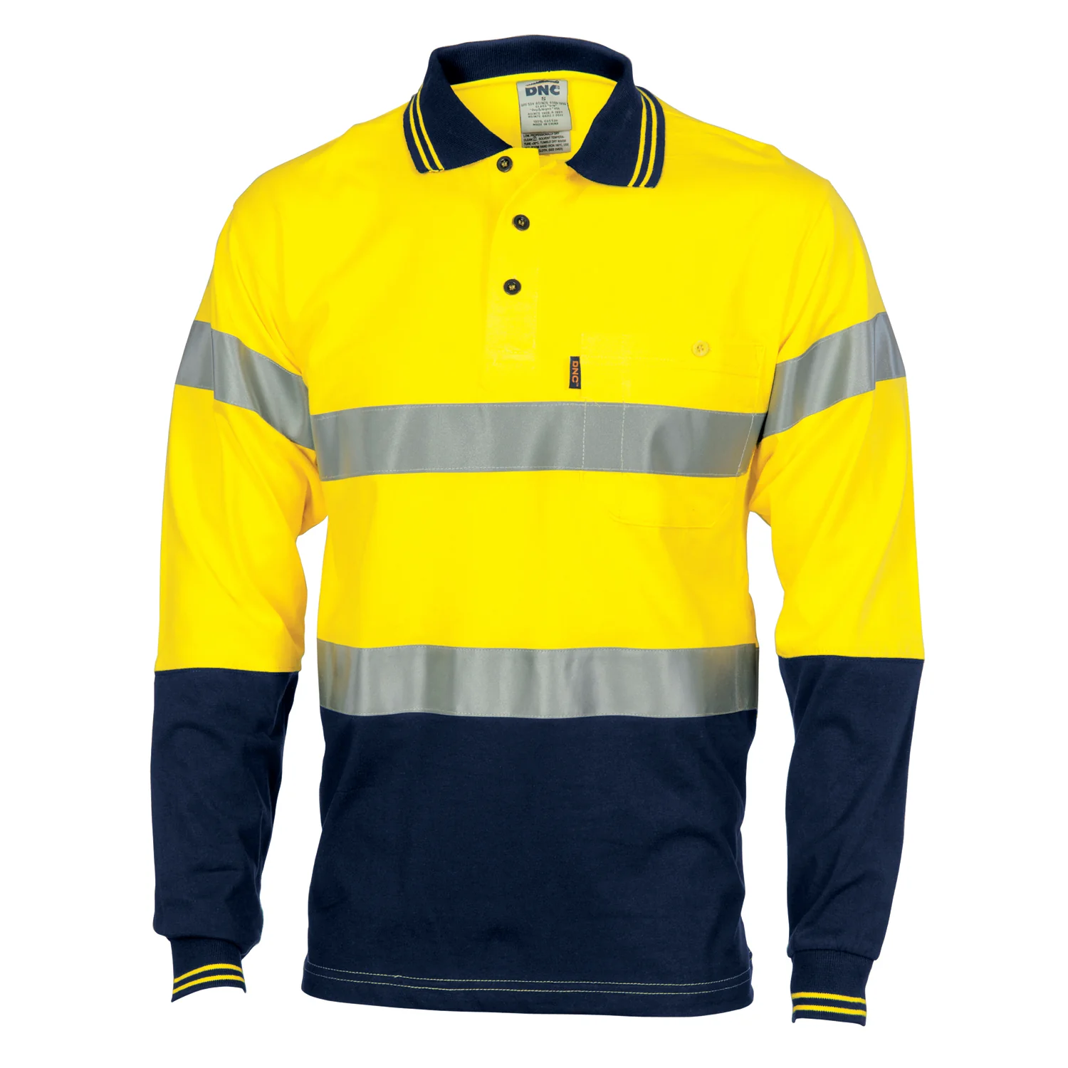 DNC Cool-Breeze Cotton Jersey Polo With CSR R/Tape - Long Sleeve (3916) - Image 2