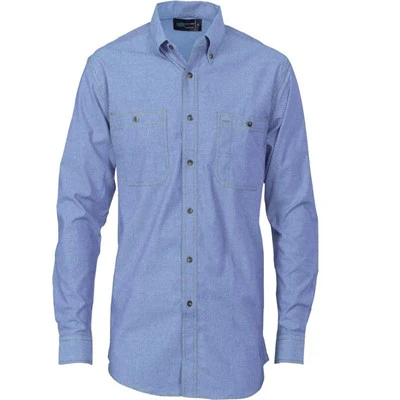 DNC Cotton Chambray Shirt With Twin Pocket Long Sleeve (4102)