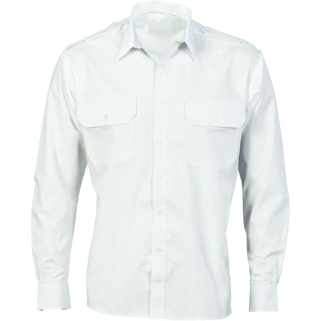 DNC Epaulette Polyester & Cotton Work Shirt Long Sleeve (3214)