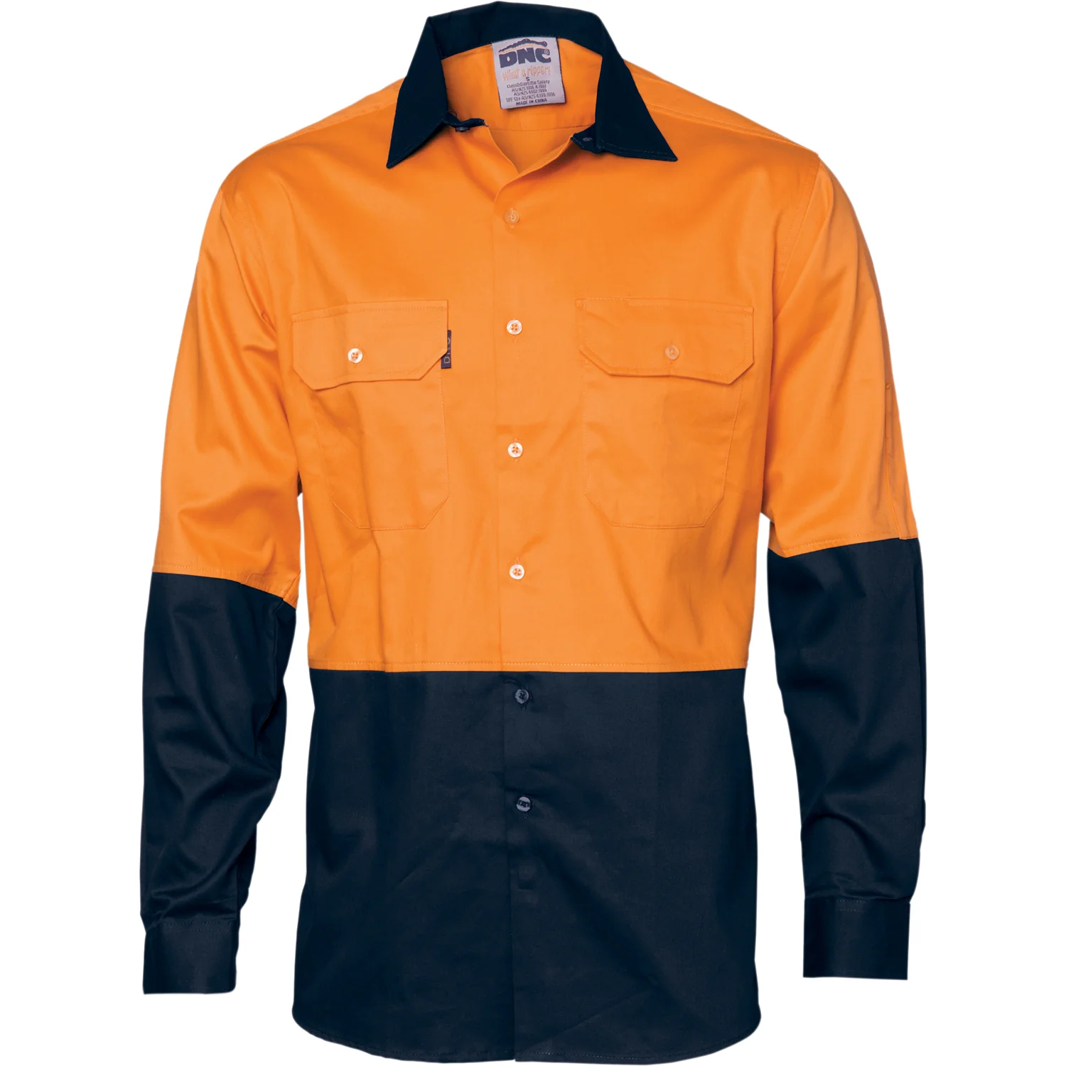 DNC Hi Vis 2 Tone Cool-Breeze Cotton Shirt - Long Sleeve (3840)