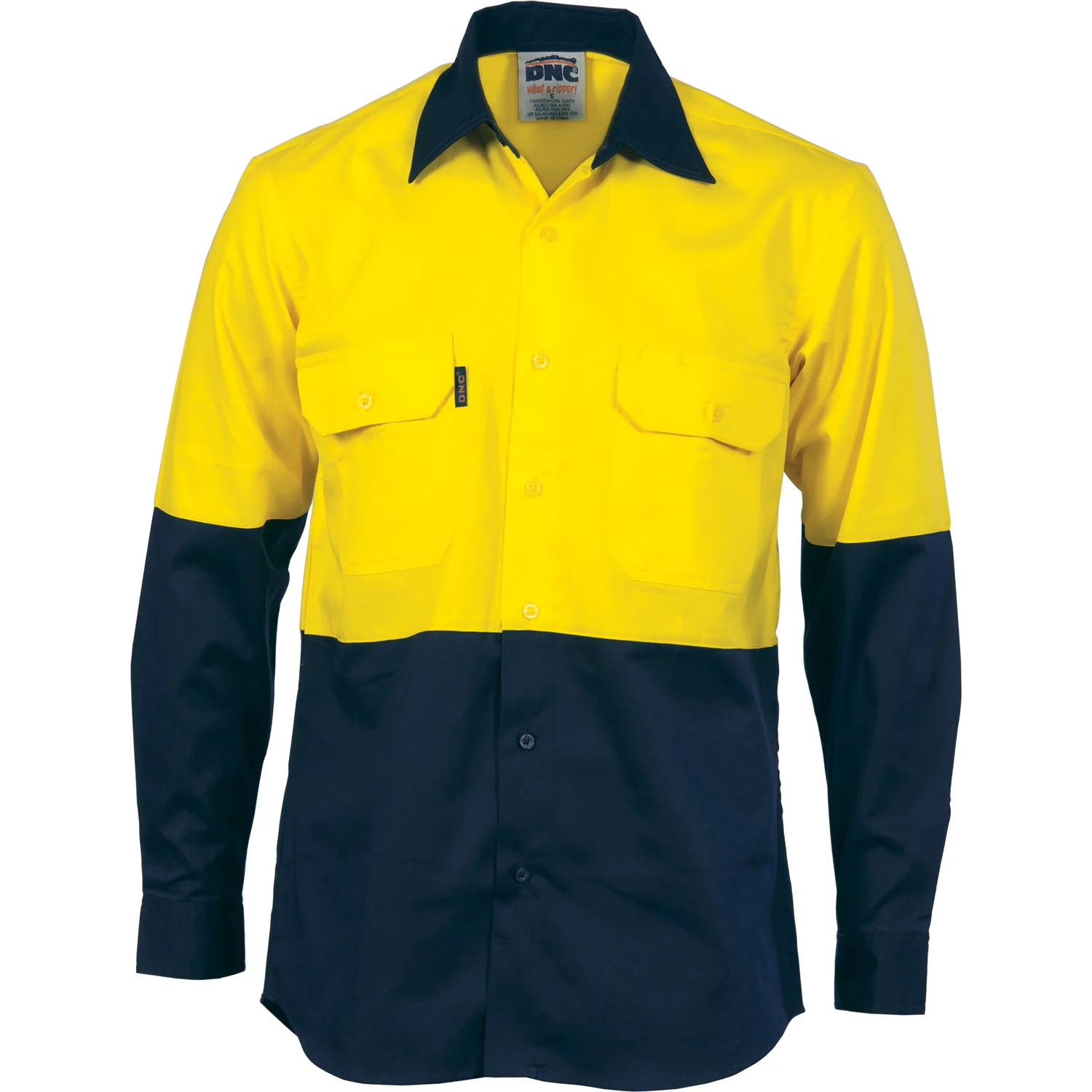 DNC Hi Vis 2 Tone Cool-Breeze Cotton Shirt - Long Sleeve (3840) - Image 3