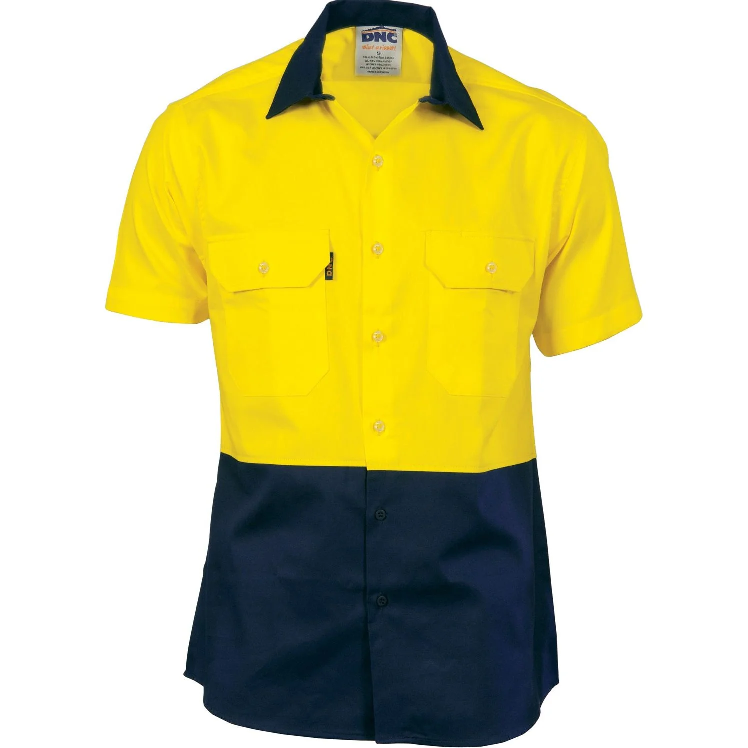 DNC Hi Vis 2 Tone Cool-Breeze Cotton Shirt - Short Sleeve (3839)