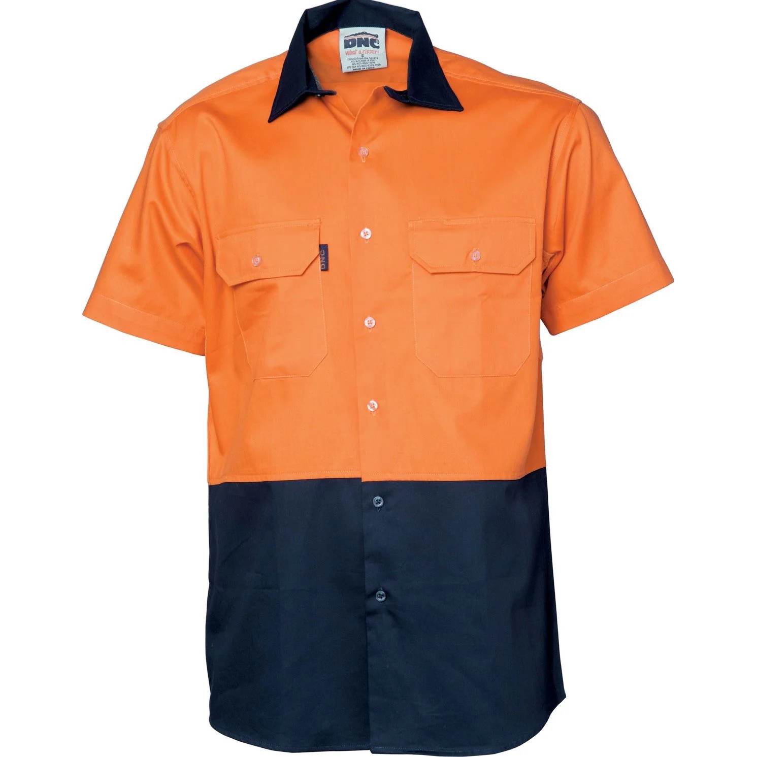 DNC Hi Vis 2 Tone Cool-Breeze Cotton Shirt - Short Sleeve (3839) - Image 3
