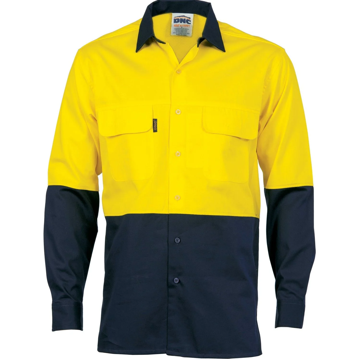 DNC Hi Vis 3 Way Cool-Breeze Cotton Shirt - Long Sleeve (3938)