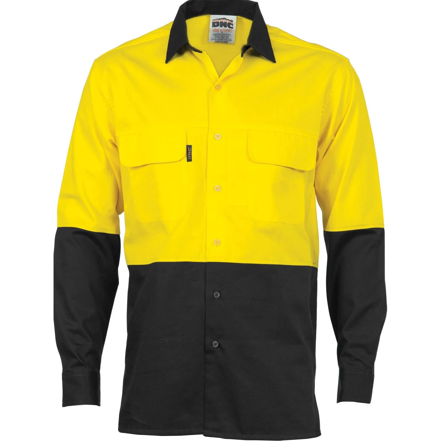DNC Hi Vis 3 Way Cool-Breeze Cotton Shirt - Long Sleeve (3938) - Image 2