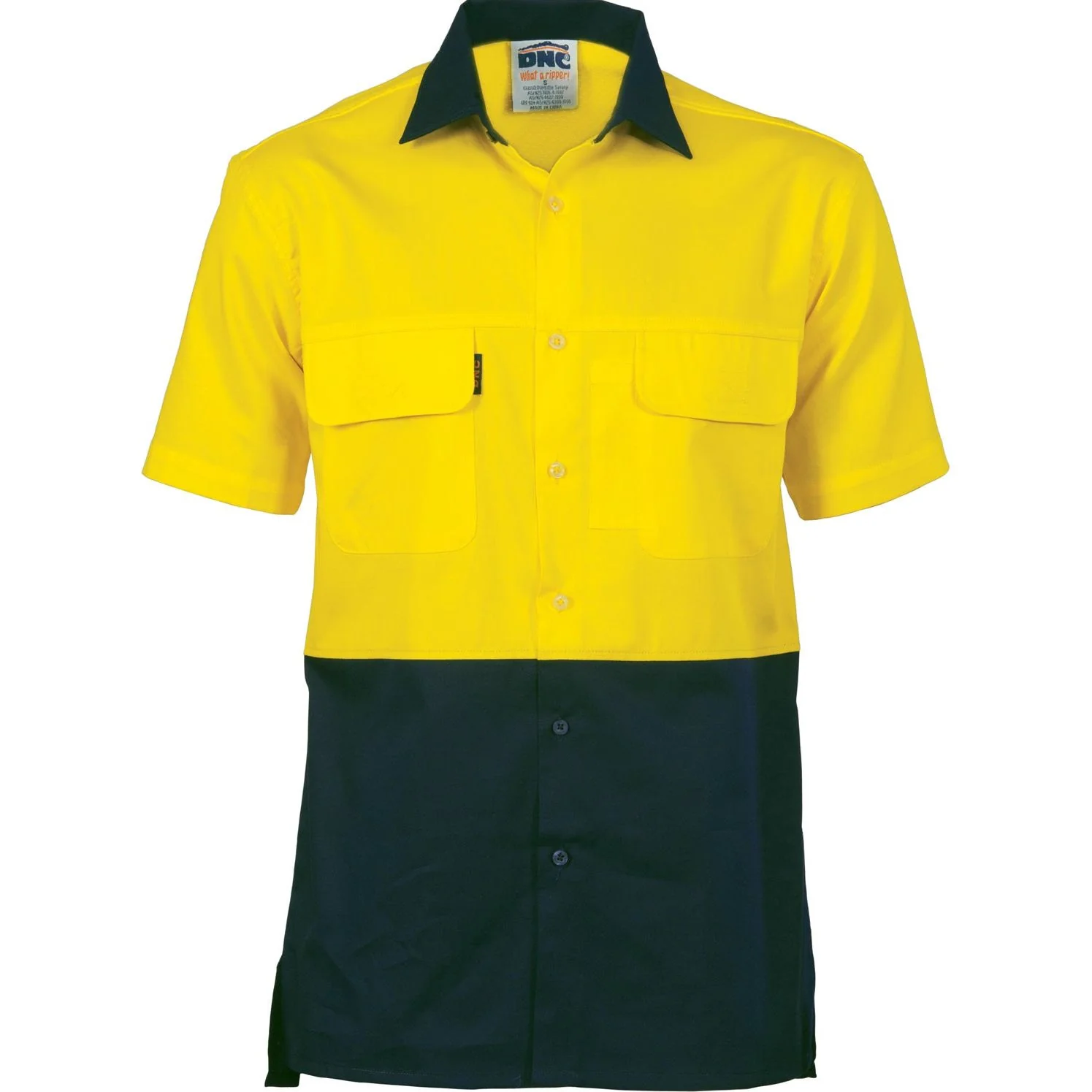 DNC Hi Vis 3 Way Cool-Breeze Cotton Shirt - Short Sleeve (3937)