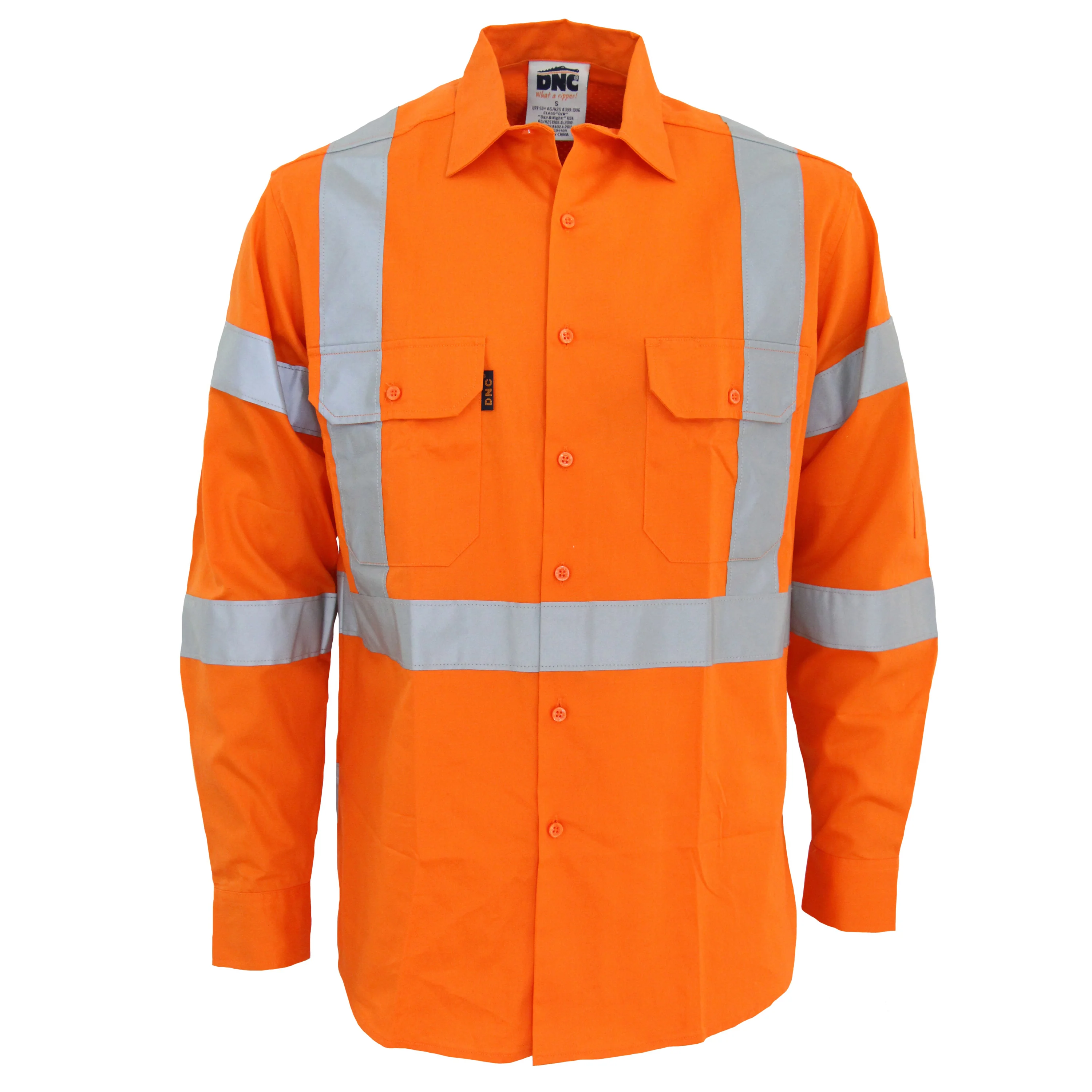 DNC Hi Vis 3 Way Vented "X" Back & Biomotion Taped Shirt NSW Rail Compliant (3545)
