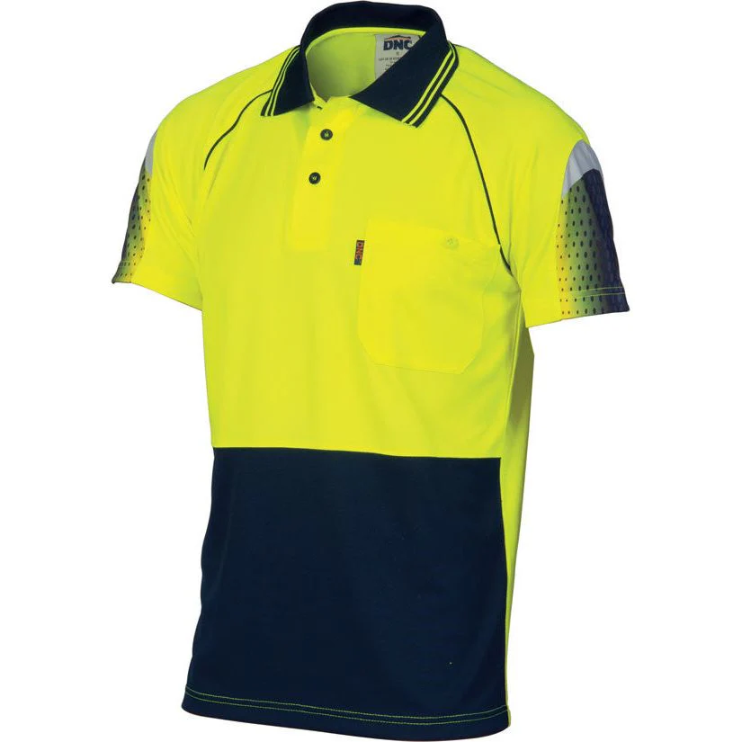DNC Hi Vis Cool Breathe Sublimated Piping Polo Short Sleeve (3751) - Image 2