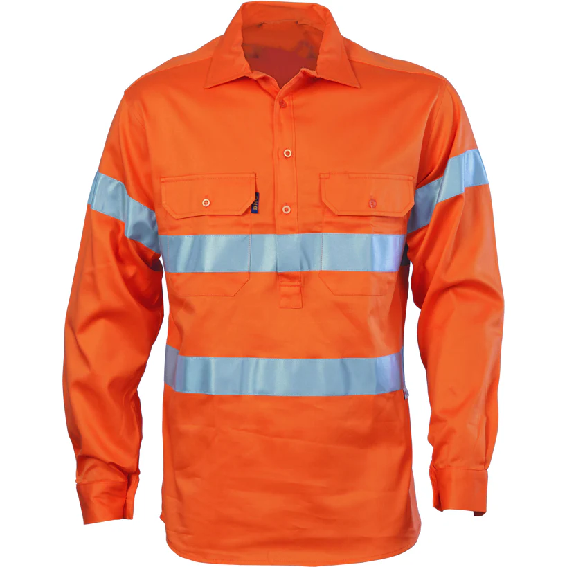 DNC Hi Vis Cool-Breeze Close Front Cotton Shirt with Generic Reflective Tape (3945)