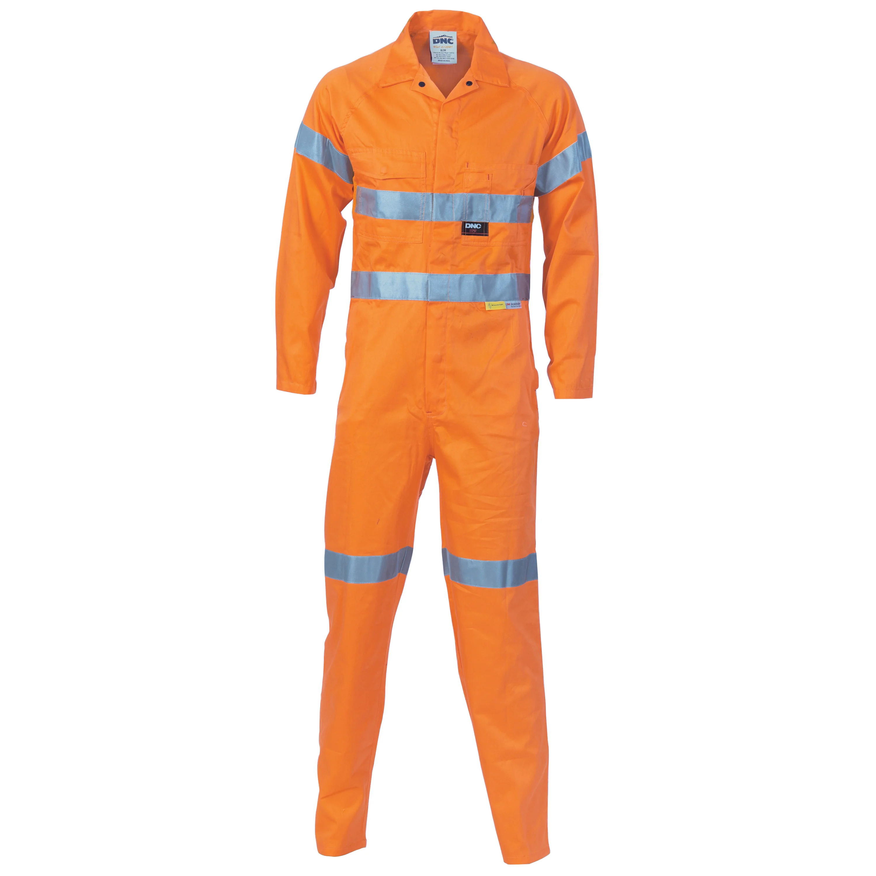 DNC Hi Vis Cool Breeze Orange Light Weight Cotton Coverall/Overall with 3M Reflective Tape (3956)
