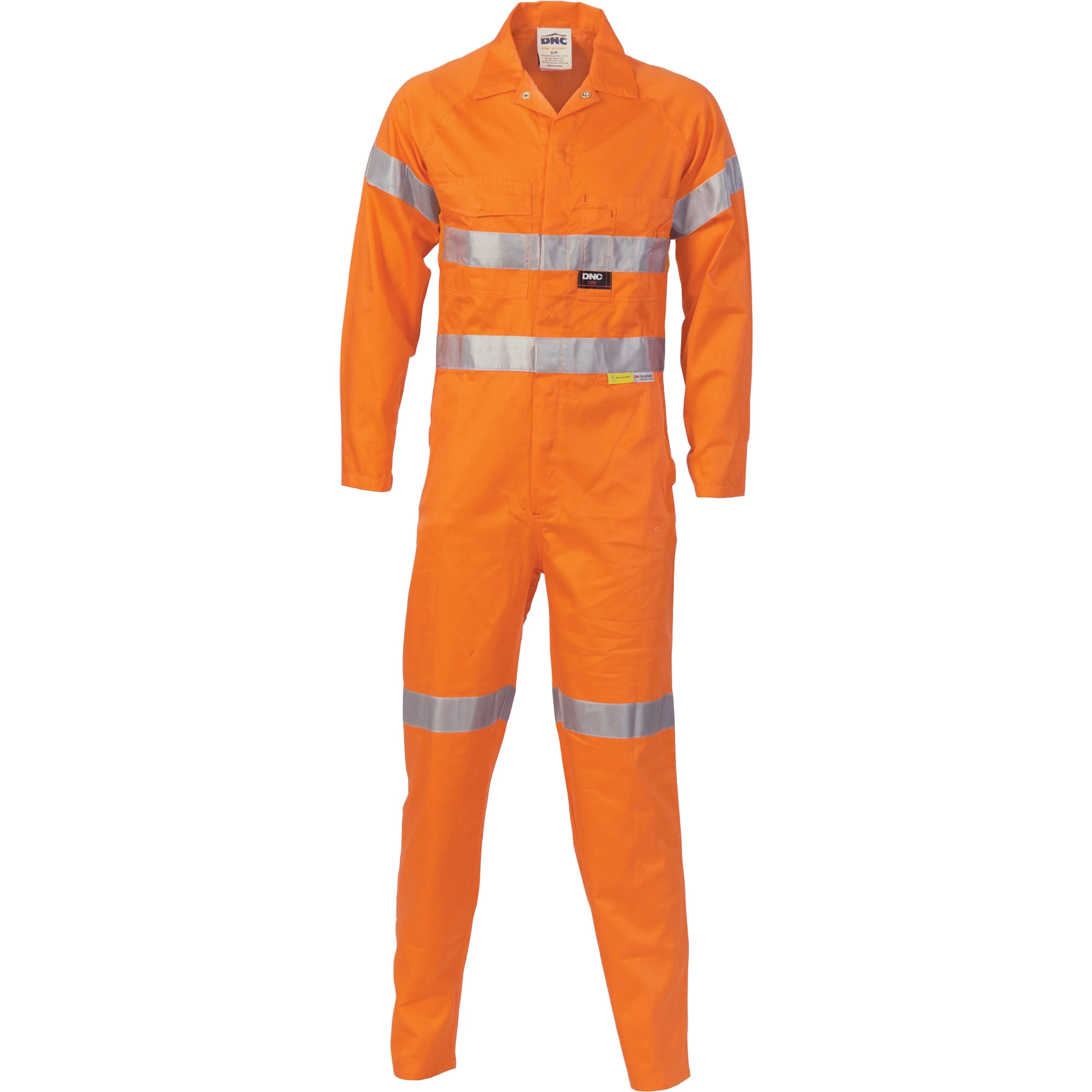 DNC Hi Vis Cotton Coverall/Overall with Reflective Tape (3854)