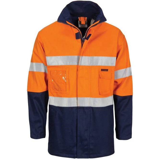 DNC Hi Vis Cotton Drill "2 in 1" Jacket with Generic Reflective Tape (3767)