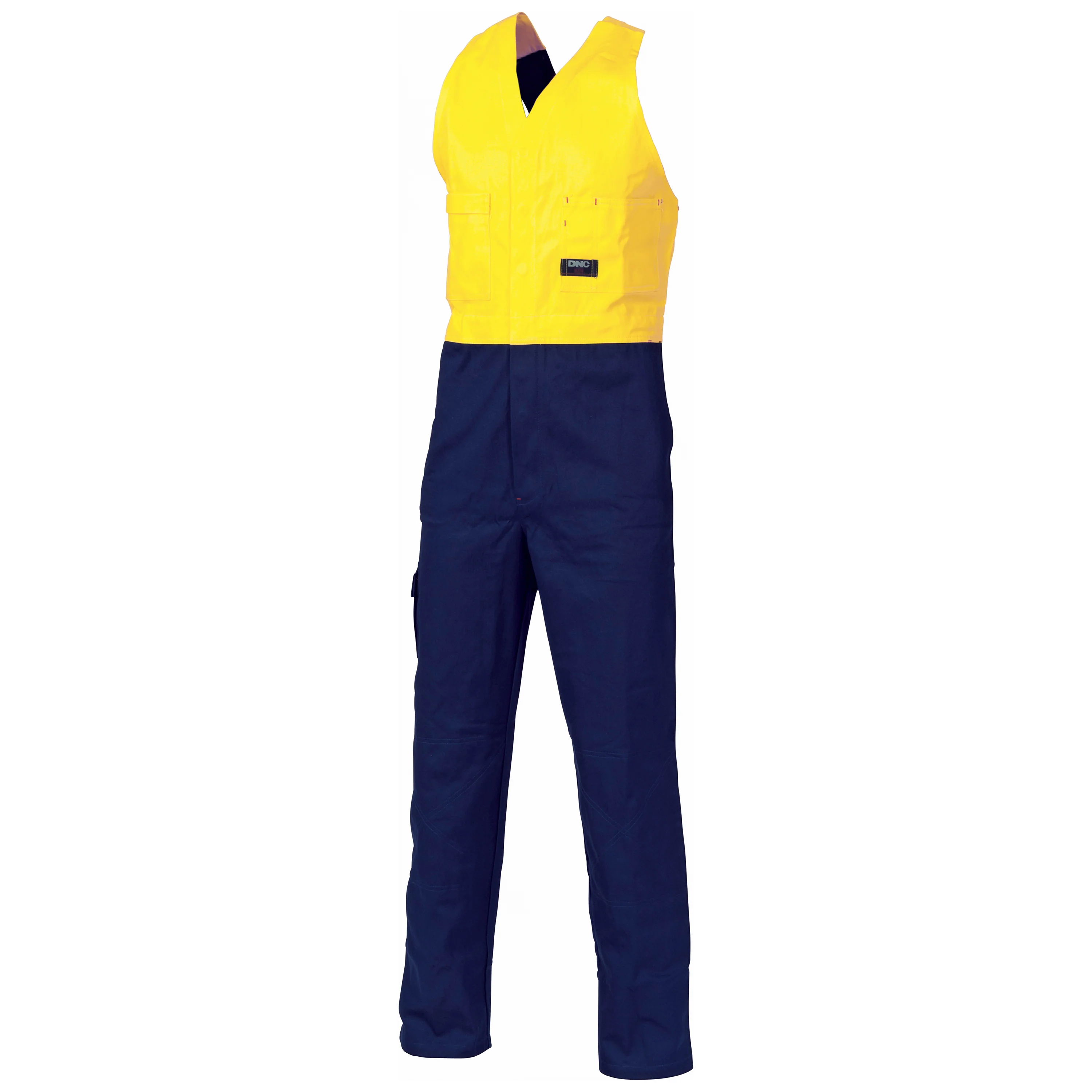 DNC Hi Vis Cotton Drill Action Back Coverall/Overall (3853) - Image 2
