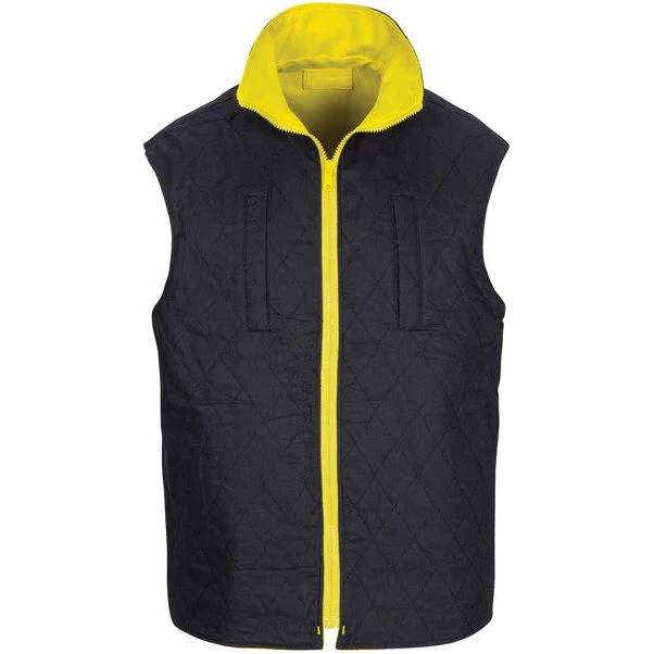 DNC Hi Vis Cotton Drill Reversible Vest with Generic Reflective Tape (3765) - Image 3