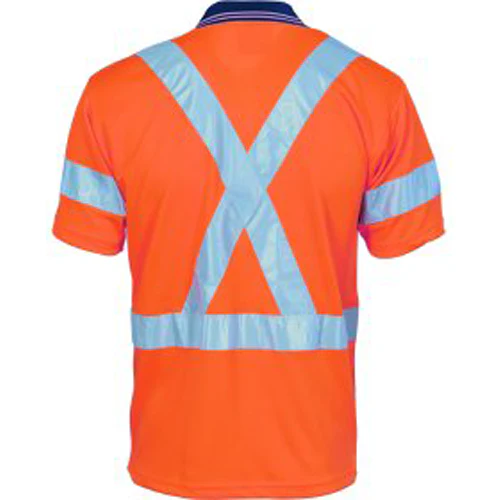 DNC Hi vis D/N Cool Breathe Polo Shirt With Cross Back R/Tape Short Sleeve (3912) - Image 3