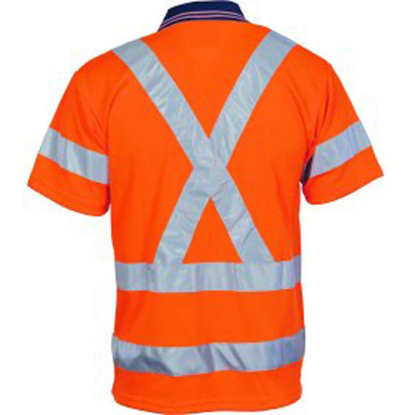 DNC Hi Vis Day/Night Cool Breathe Polo Shirt with Cross Back R/Tape Short Sleeve (3712) - Image 2