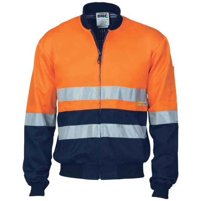 DNC Hi Vis Day & Night Cotton Bomber Jacket With 3M Reflective Tape (3758)