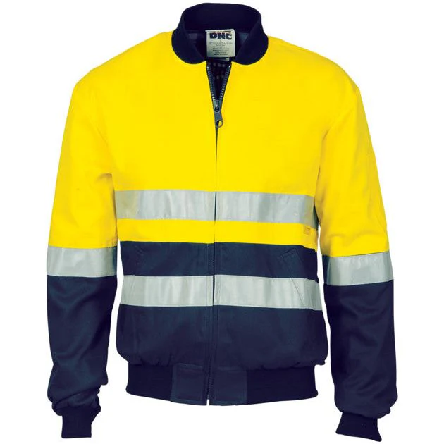 DNC Hi Vis Day & Night Cotton Bomber Jacket With 3M Reflective Tape (3758) - Image 2