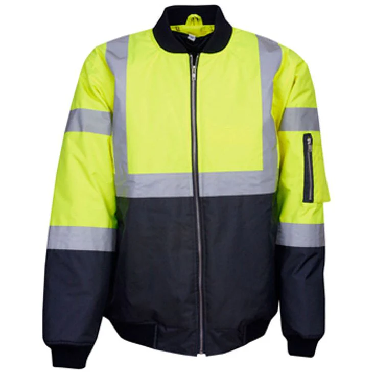 Hi Vis Day/Night Flying Jacket With Reflective Tape (J83)