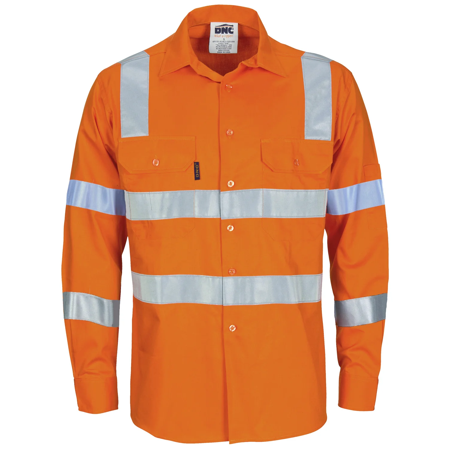 DNC Hi Vis L/W Bio-motion Shoulder Stripe & "X" Back Shirt (3744)