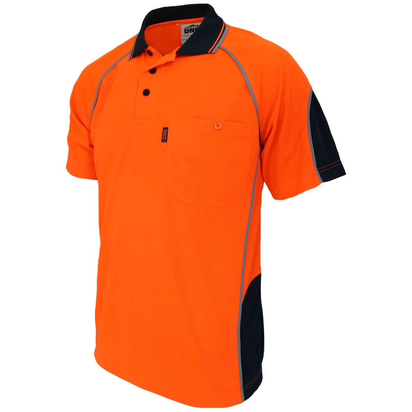 DNC Hi Vis Semicircle Piping Polo (3569)