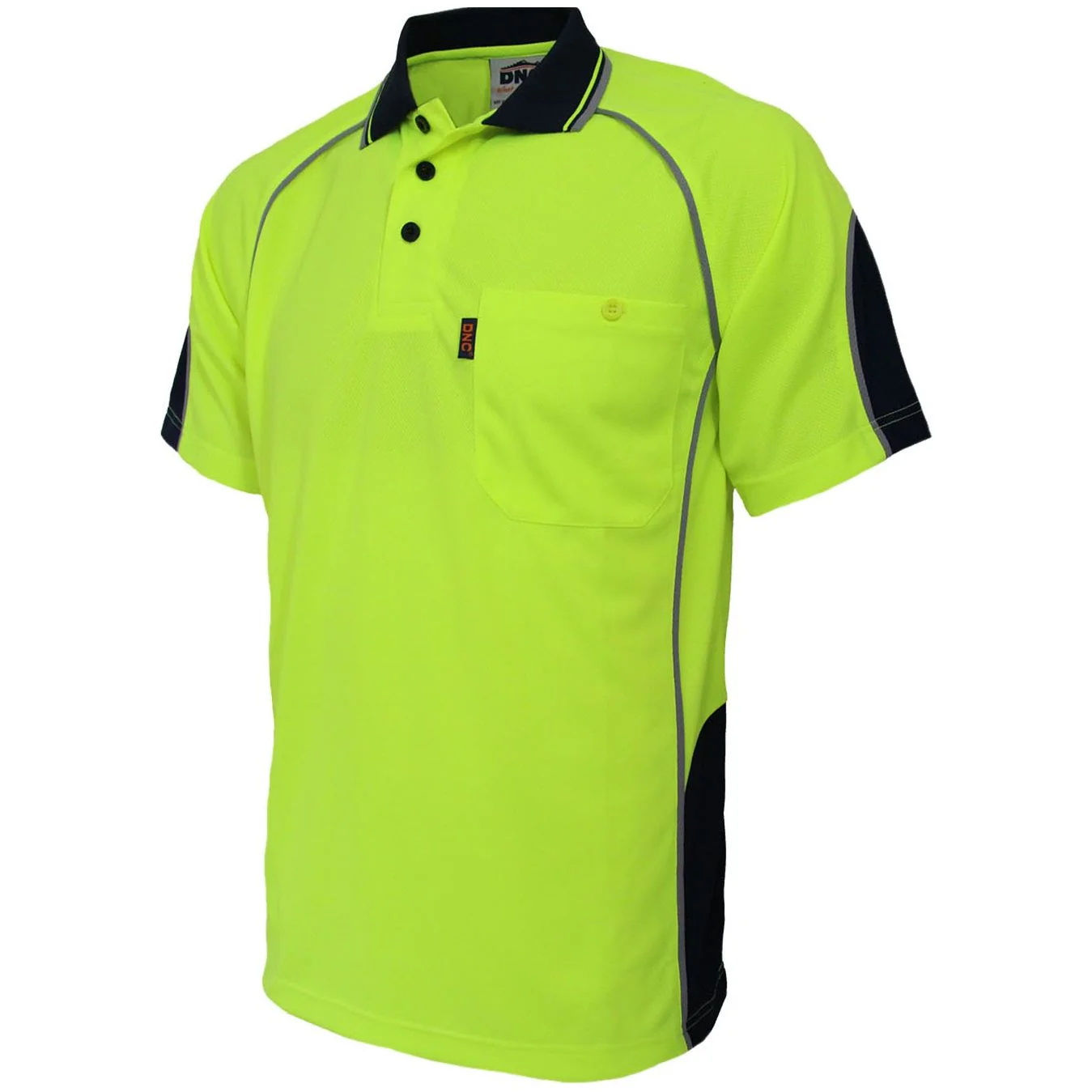 DNC Hi Vis Semicircle Piping Polo (3569) - Image 2