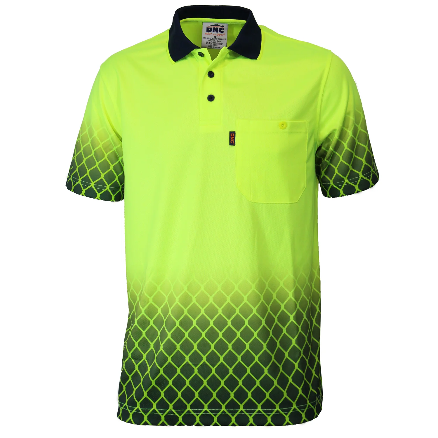 DNC Hi Vis Sublimated Metal Mesh Polo (3551) - Image 2