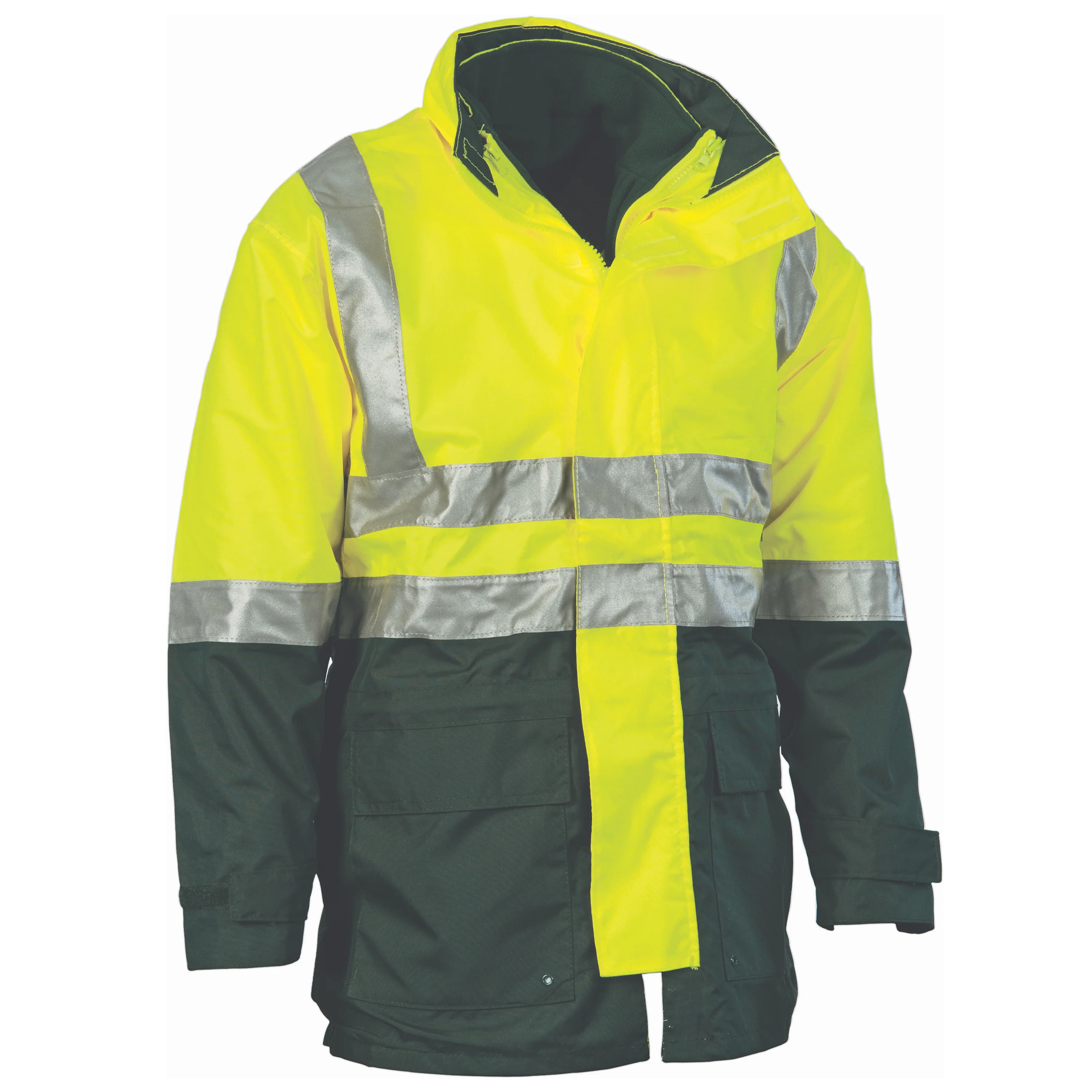 DNC Hi Vis Two Tone 4 in 1 Breathable Jacket with Vest and 3M Reflective Tape (3864) - Image 3