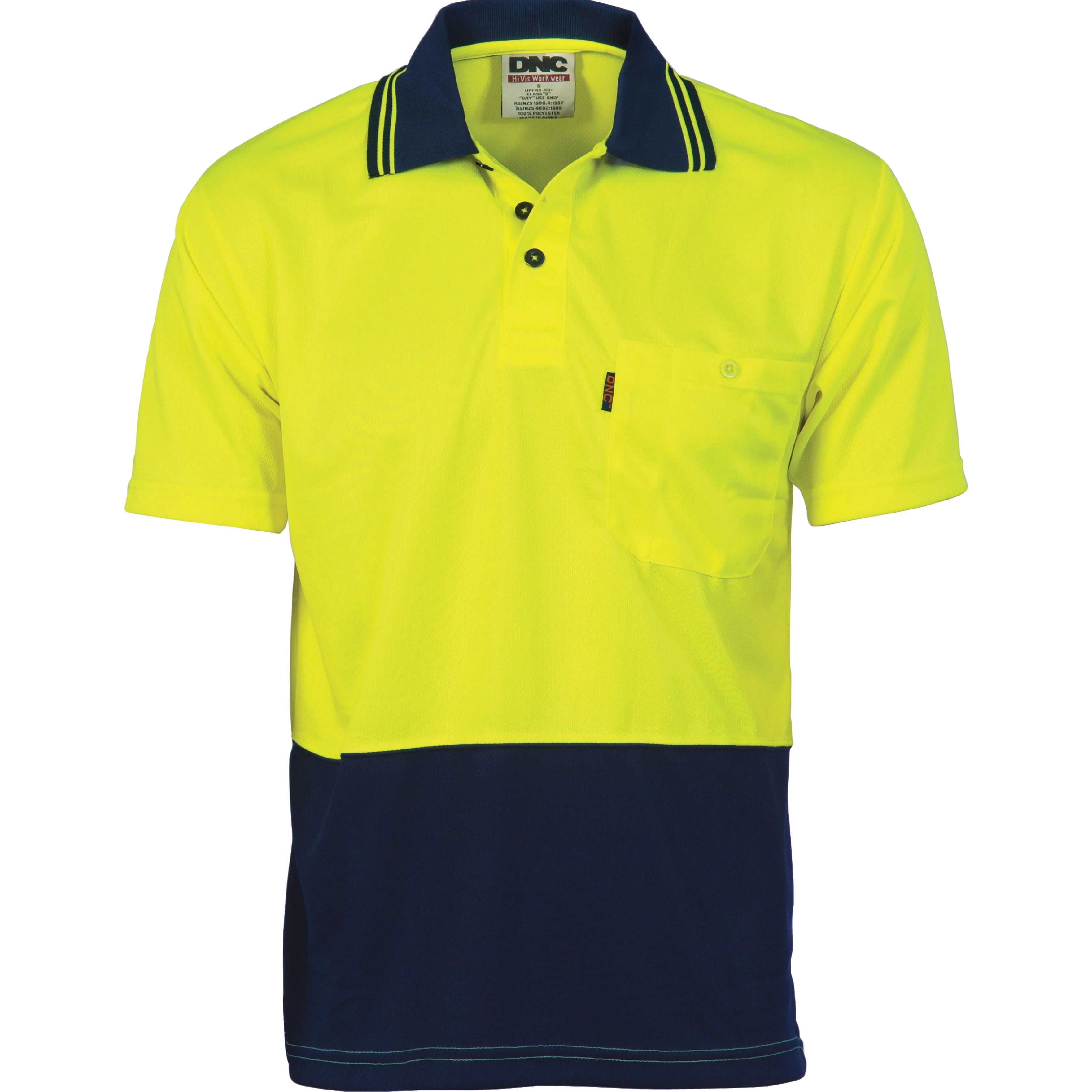 DNC Hi Vis Two Tone Cool Breathe Polo Shirt - Short Sleeve (3811) - Image 2