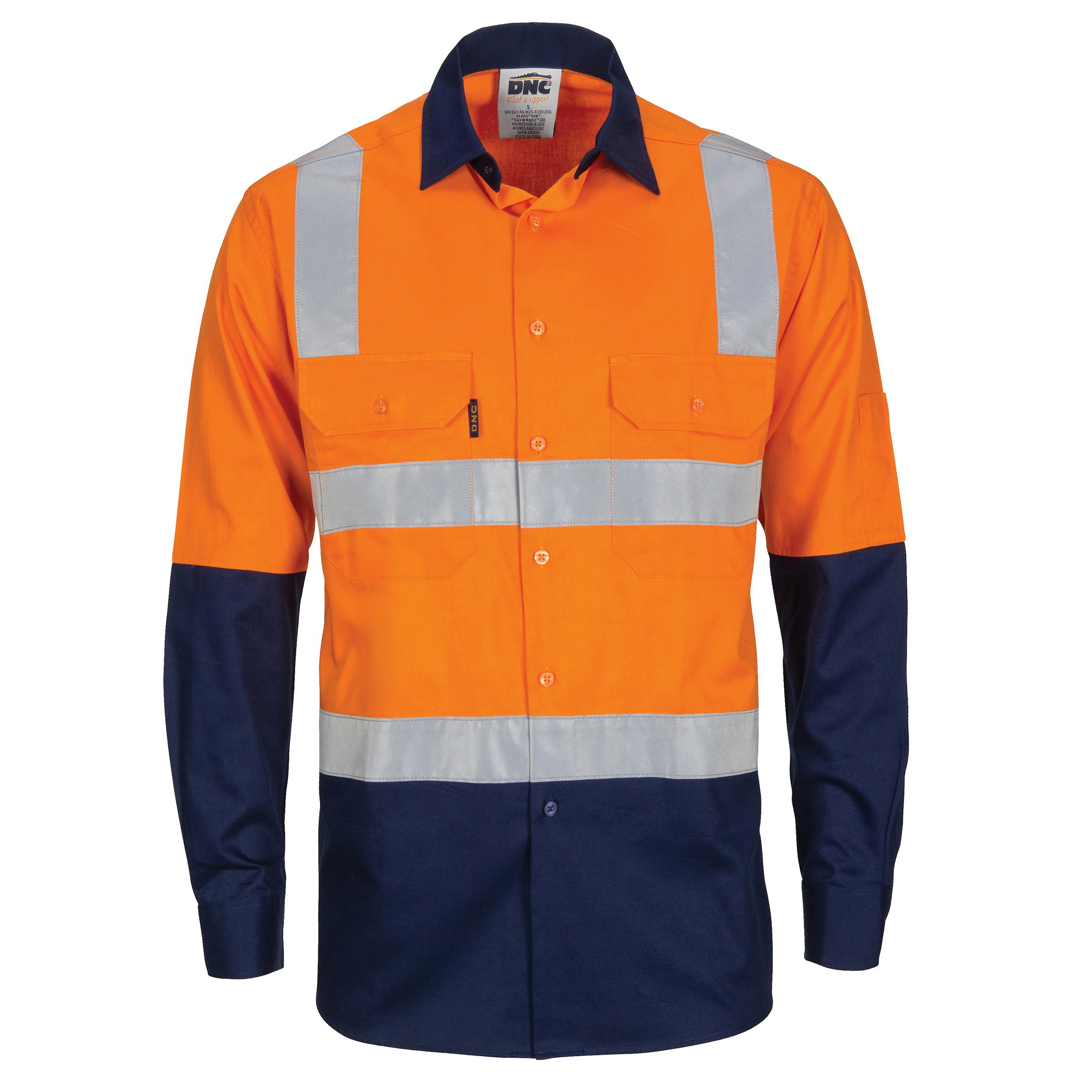 DNC Hi Vis Two Tone Cool-Breeze Cotton Shirt with Hoop & Shoulder CSR Reflective Tape (3747) - Image 2