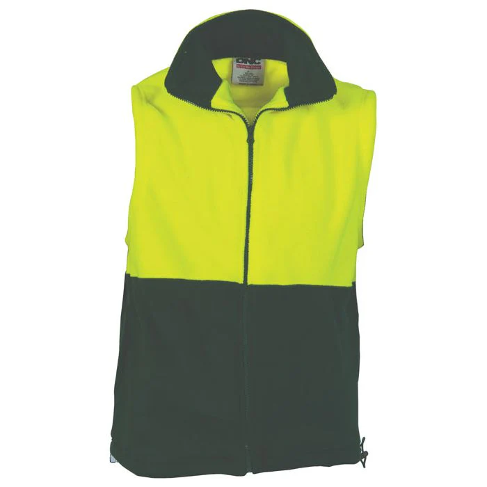 DNC Hi Vis Two Tone Full Zip Polar Fleece Vest (3828) - Image 3