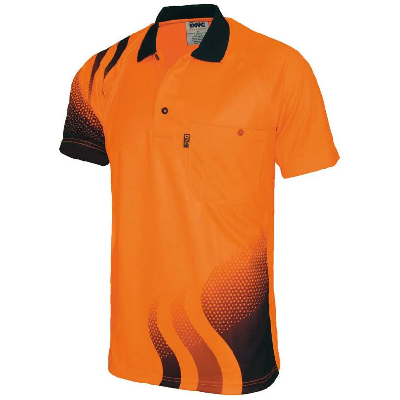 DNC Hi Vis Wave Sublimated Polo Short Sleeve (3563)