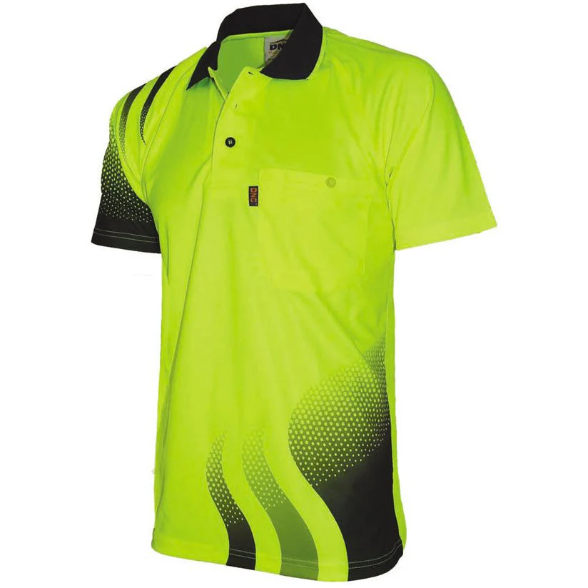 DNC Hi Vis Wave Sublimated Polo Short Sleeve (3563) - Image 2