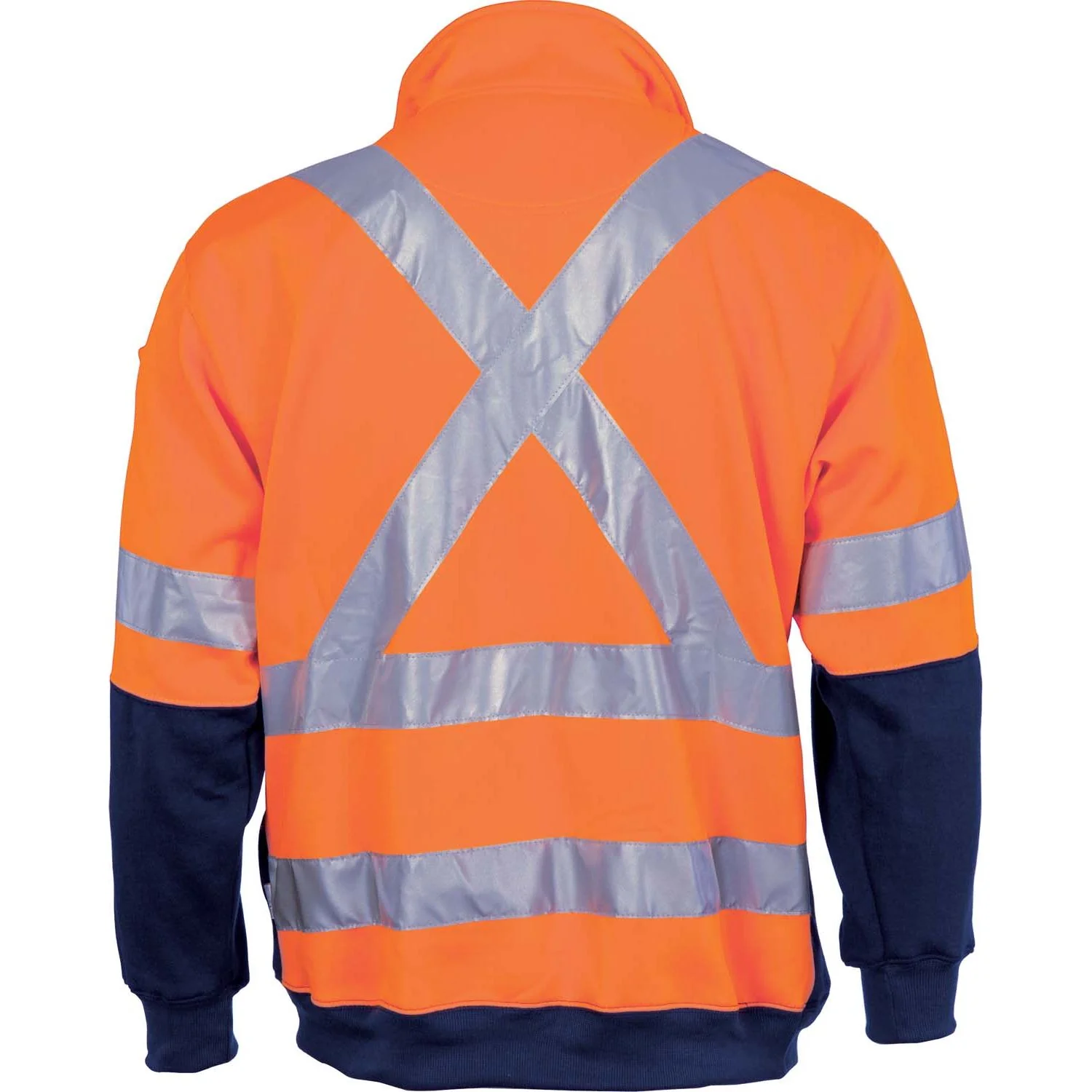 DNC HiVis 1/2 Zip Fleecy with ‘X’ Back & additional Tape on Tail (3930) - Image 2