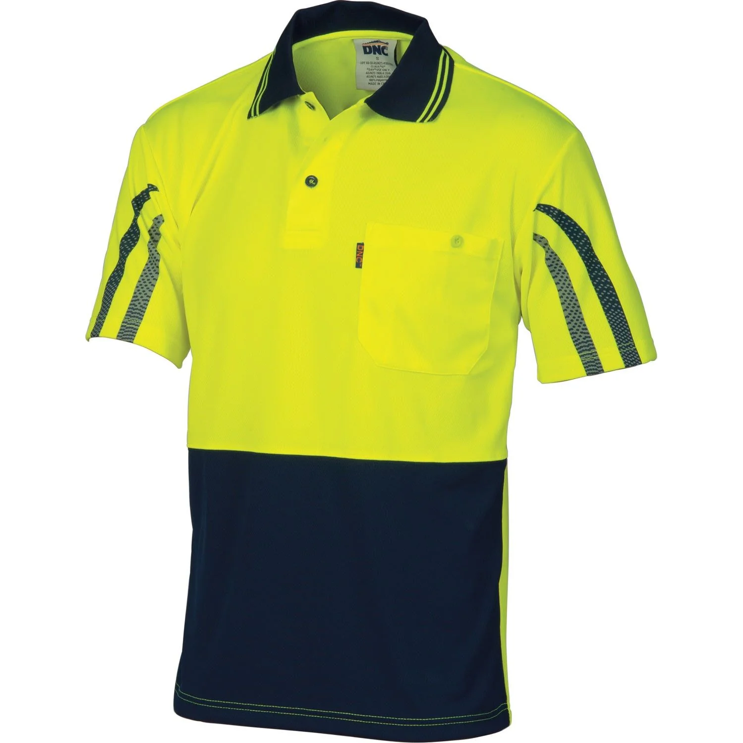 DNC HiVis Cool-Breathe Printed Stripe Polo - Short Sleeve (3752)