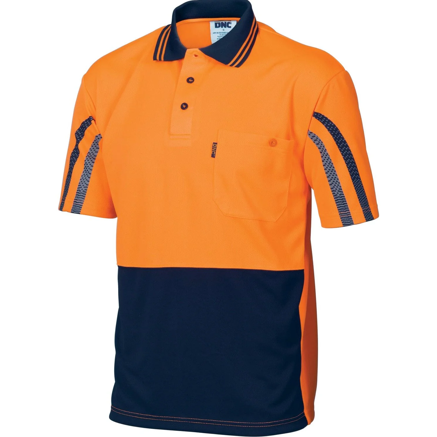 DNC HiVis Cool-Breathe Printed Stripe Polo - Short Sleeve (3752) - Image 2
