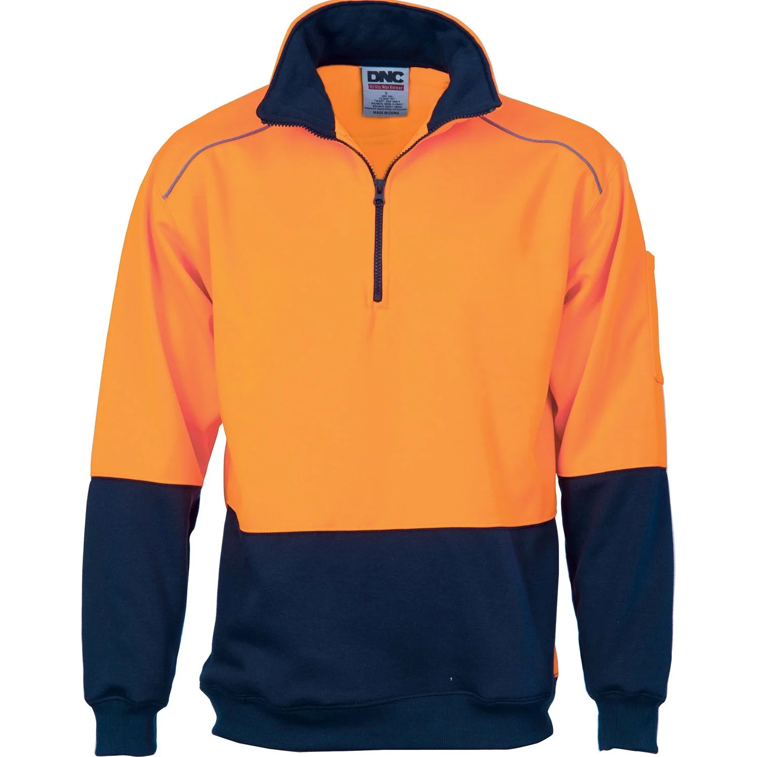 DNC HiVis Two Tone 1/2 Zip Reflective Piping Sweat Shirt (3928)