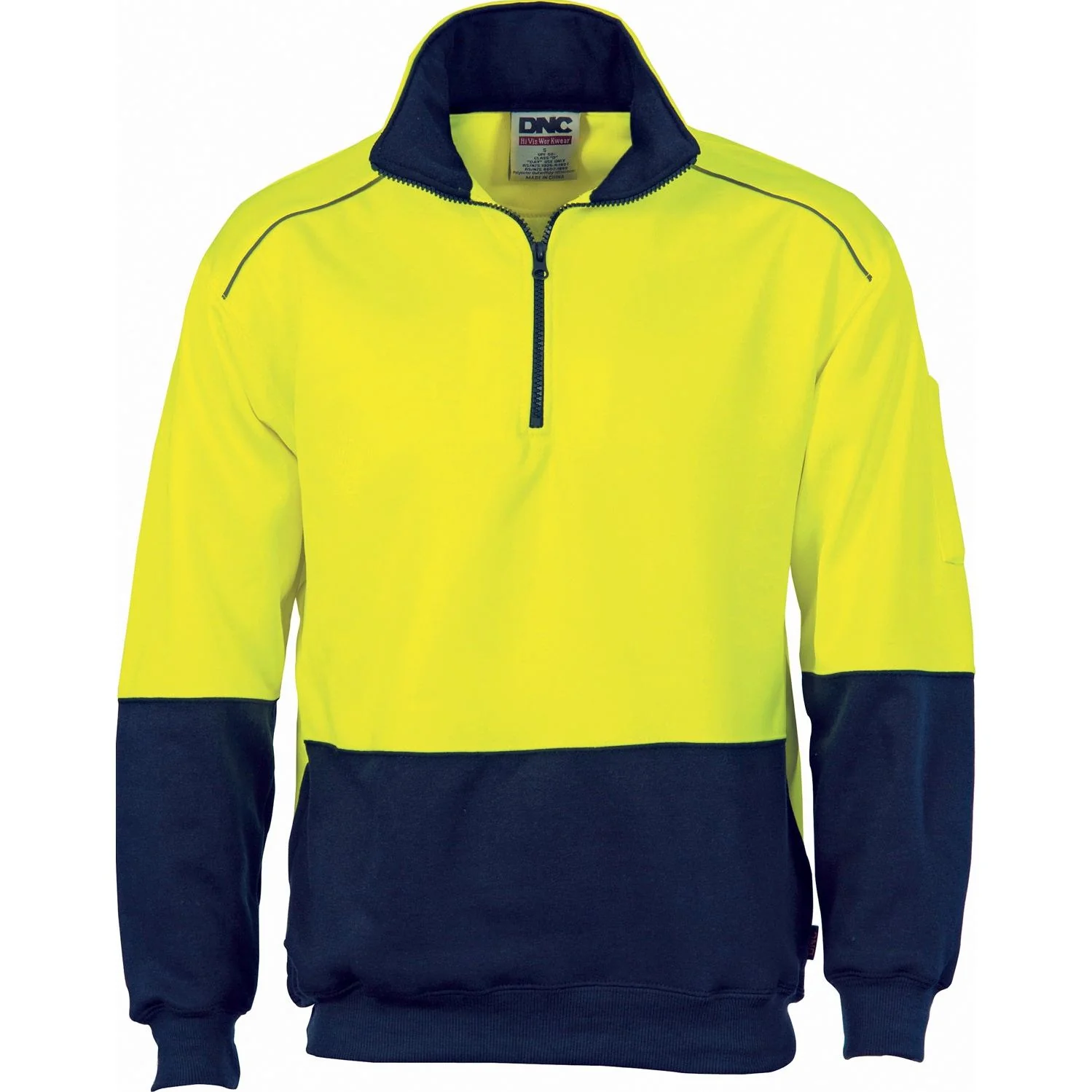 DNC HiVis Two Tone 1/2 Zip Reflective Piping Sweat Shirt (3928) - Image 2